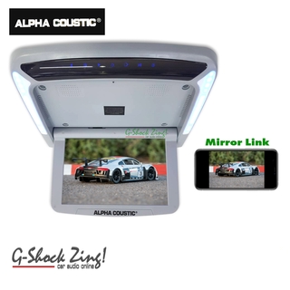 ALPHA COUSTIC เครื่องเสียงรถยนต์ จอติดรถยนต์ จอเพดาน จอ10.1นิ้ว LED 1280X800 Mirror link(ไร้สาย) สีเทา