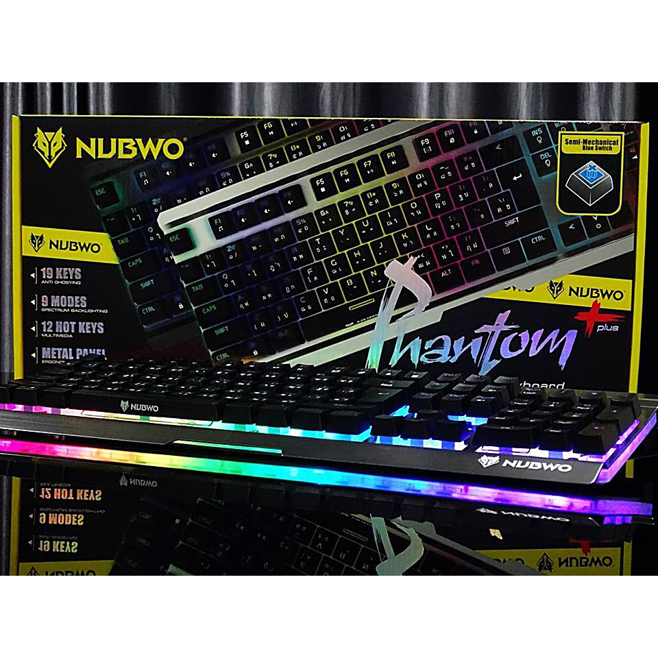 KEYBOARD (คีย์บอร์ด) NUBWO GAMING NK055 PHANTOM PLUS (BLACK)สีดำ