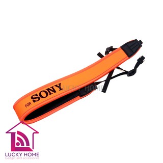 สายคล้องกล้อง สายคล้องคอ CAMERA NECK STRAP FOR SONY ORANGE (โลโก้ดำ)