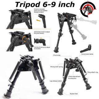 Tripod ขาทราย 6-9นิ้ว ปรับเอียงได้ พร้อมอแดปเตอร์ราง 20 มิล