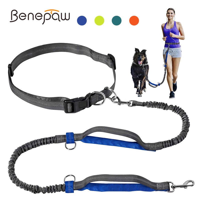 Benepaw Dual Handles Hands Free Dog Leash Running Reflective Stitching