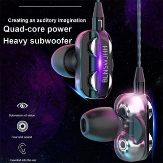 หูฟังอินเอียร์สเตอริโอ เบสหนัก 6D แบบมีสาย สําหรับ Samsung Xiaomi