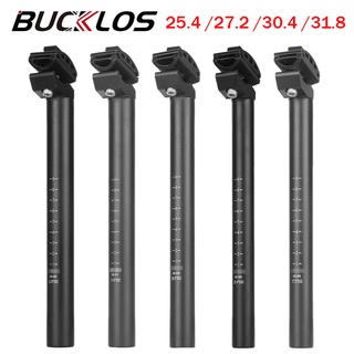 Bucklos หลักอาน 25.4*300 มม. เบาพิเศษ 27.2 28.6 มม. สีดําด้าน 300 350 400 มม. สําหรับจักรยานเสือภูเขา