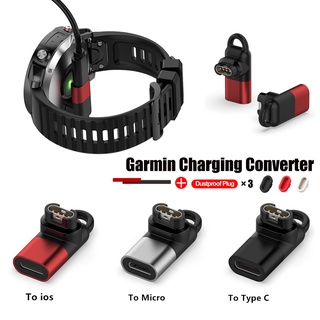 อะแดปเตอร์แปลงที่ชาร์จ Type C Micro USB IOS ตัวเมีย เป็น 4pin สําหรับ Garmin Forerunner 255 745 Venu2 S plus instinct 2 Vivoactive 3 4 4S 245