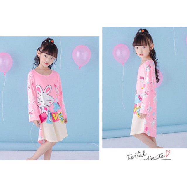 PJ286A ชุดนอนกระโปรงเด็ก คอตตอน 100% (3ข/4ข/5ข/6ข/7ข/8ข)