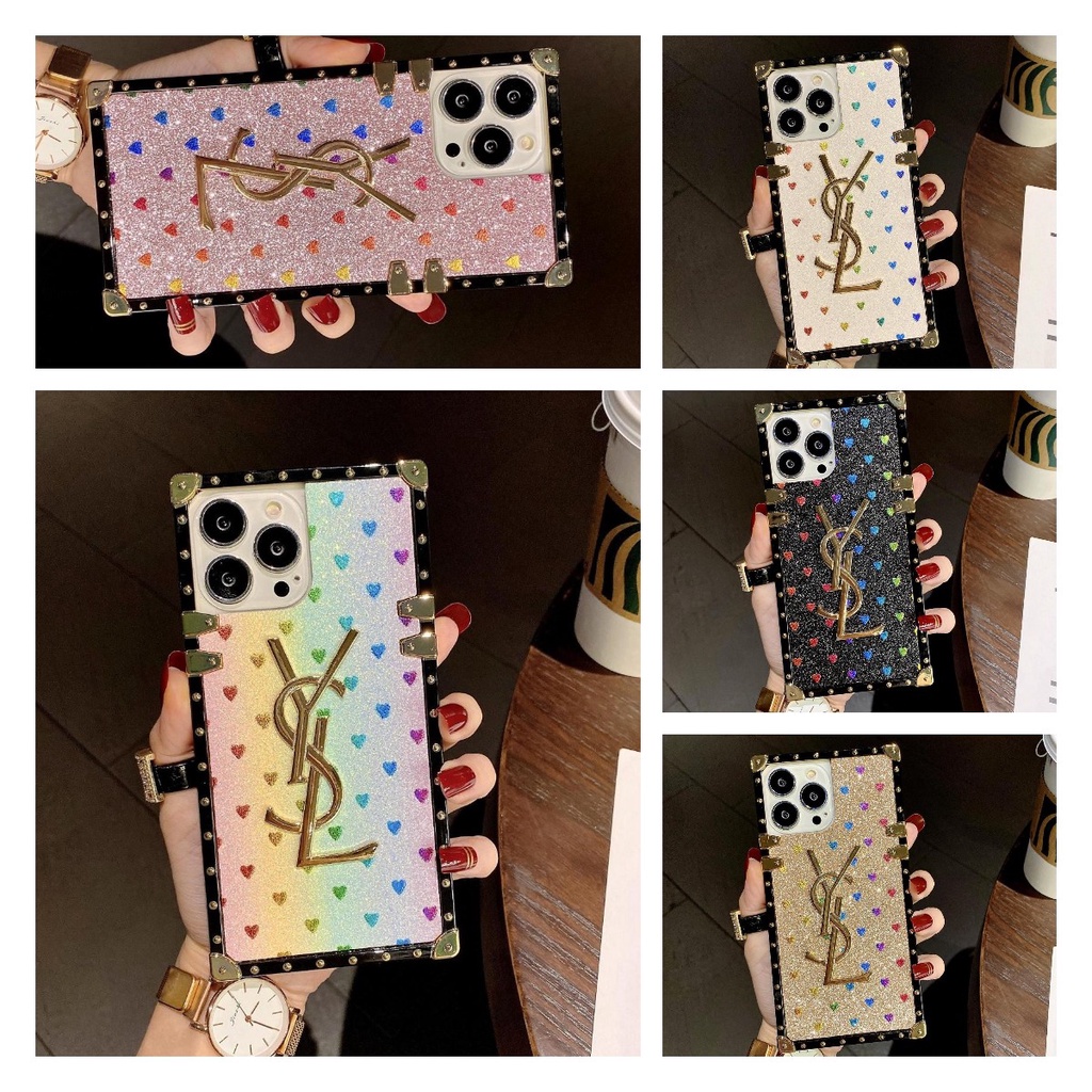 Casing For Vivo Y21 Y33S Y21S V20 SE V21 Y33T Y22 Y22S Y35 Y27 Y36 Y78 Y17S Fashion Brand Love Heart Square Phone Case