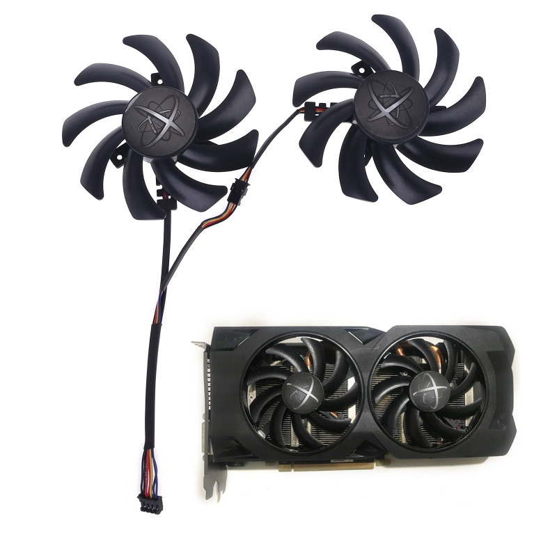 Lucky 2pcs 85 มม.480/470 กราฟิก 4Pin 0.35A VGA Cooler พัดลมสําหรับ XFX R9 390/390X 8G การ์ดพัดลมระบา