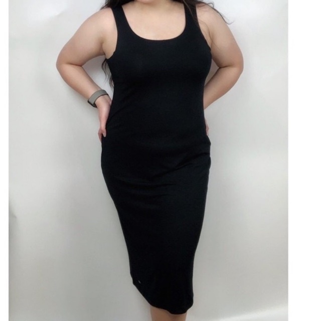 { ผ้าร่อง / กล้ามเดรส (ยาว) XXL } สายกล้าม ยาวคลุมเข่า แบรนด์ CHOTYSHOP lสินค้าผลิตในไทย  QBALLX.B