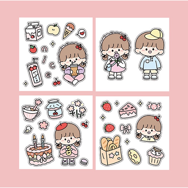 พร้อมส่ง สติ๊กเกอร์ตกแต่ง สติ๊กเกอร์ DIY 4 แผ่น รูปที่ 4