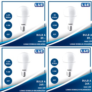 หลอดไฟ Bulb A (Lumax) มุมกระจายแสง 200 องศา อายุงานการใช้งานสูงถึง 15,000 ชั่วโมง