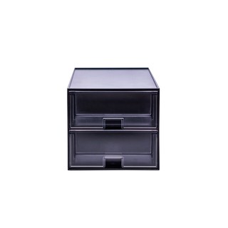 กล่องลิ้นชักรุ่น 2 ชั้น  UDEE  SV18012  - สีดำ (ลิ้นชักใส)/2-tier drawer box UDEE SV18012 - black (clear drawer)