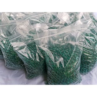 ลูกแก้ว12มิลสีเขียวใส(เกรดA)1กิโล160฿