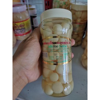 กระเทียมโทนดองน้ำผึ้ง (ไพรัตน์) ขวดกลาง เนื้อ 250 กรัม (150 บาท)