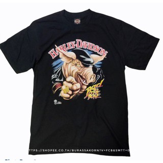 [S-5XL]เสื้อยืดHarleyDavidson หมูขี้นิ้ว