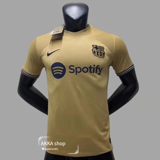 เสื้อกีฬาแขนสั้น ลายทีมชาติฟุตบอล Barcelona Jersey Away 22-23 เกรด AAA ไซซ์ S-XXL สําหรับผู้ชาย