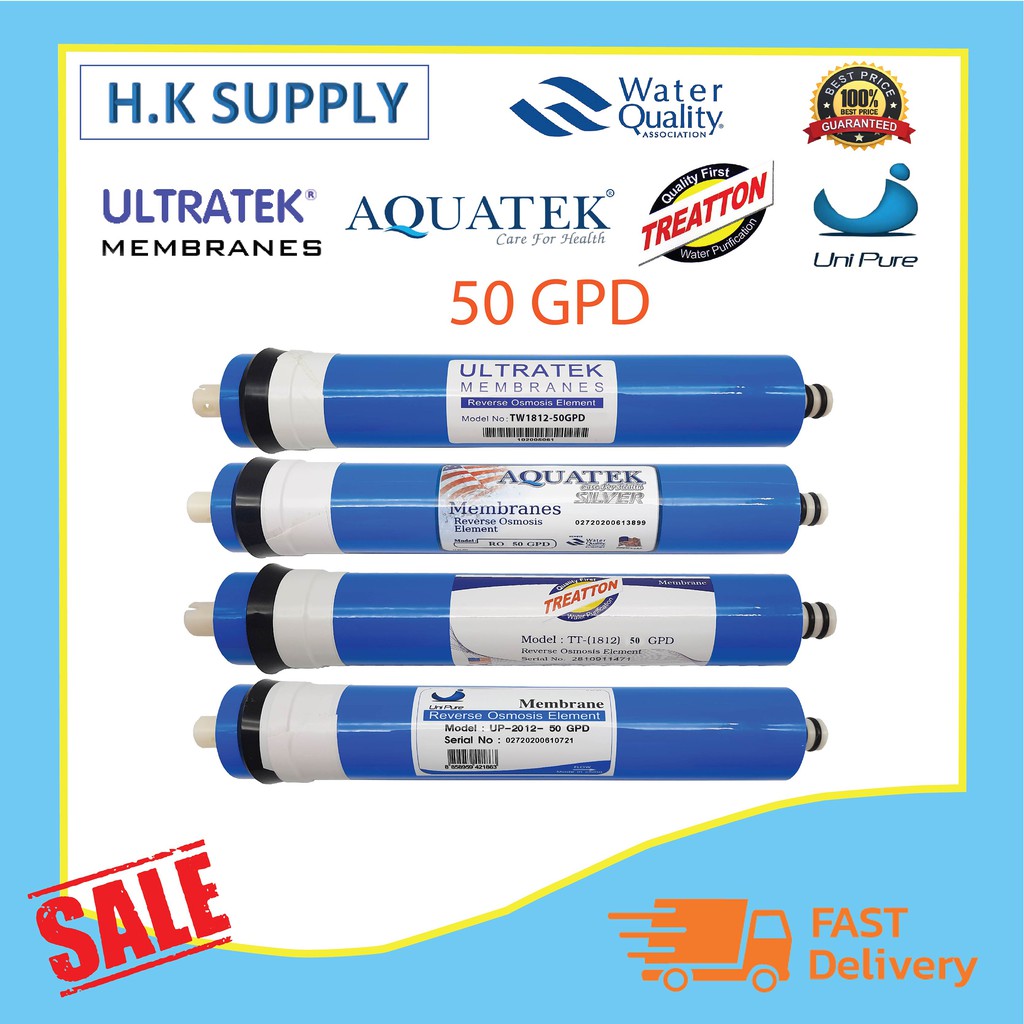 ไส้กรองน้ำ Aquatek 50 GPD ไส้กรองเมมเบรน RO เมมเบรน Membrane Filmtec Ultratek Treatton Unipure StarP