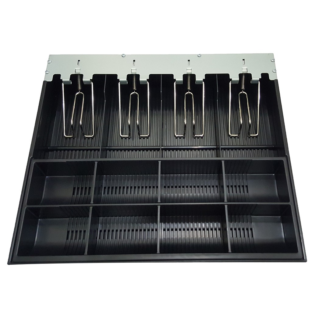 ถาดเก็บเงินสำหรับใช้กับลิ้นชักเก็บเงินยี่ห้อ MAKEN รุ่น MK-420 แบบ 4 ช่องแบงค์ 8 ช่องเหรียญ