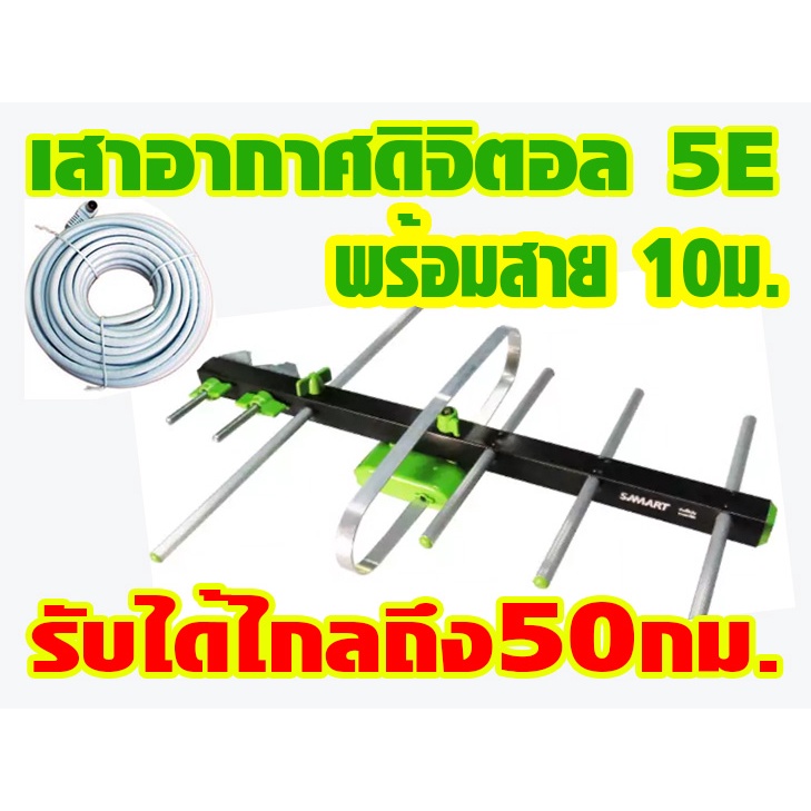 เสาอากาศsamartรุ่นU5Eพร้อมสาย10เมตร