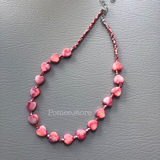 pomee.store สร้อยคอหัวใจสีชมพู