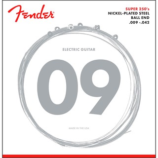 Fender® สายกีตาร์ไฟฟ้า เบอร์ 9 ของแท้ 100% รุ่น 250L (Light .009 - .042) ** Made in USA **