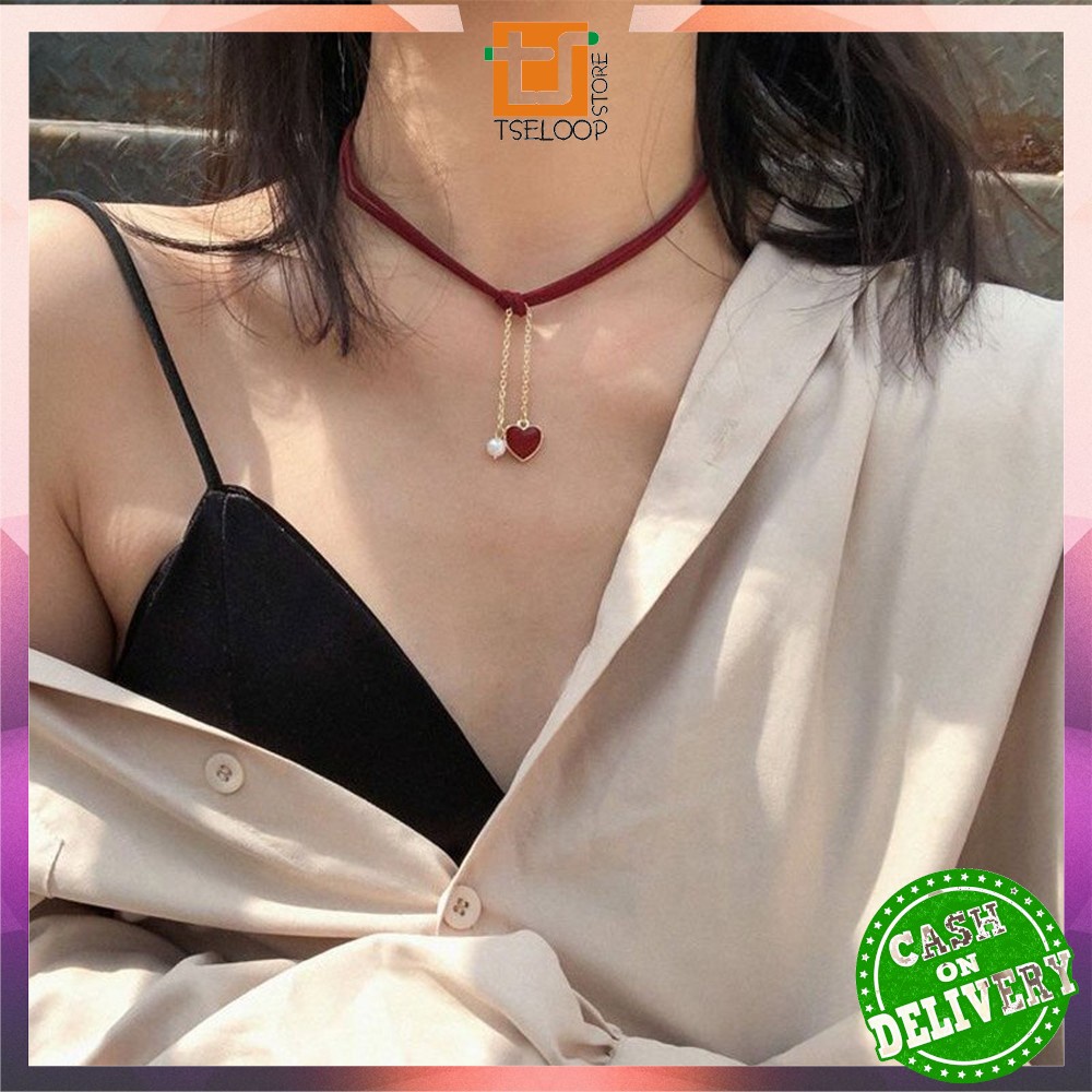 OFM-K126 สร้อยคอโชคเกอร์ไข่มุกรักสไตล์เกาหลีสําหรับผู้หญิง/สร้อยคอสําเนียงมุกเครื่องประดับสตรีนําเข้