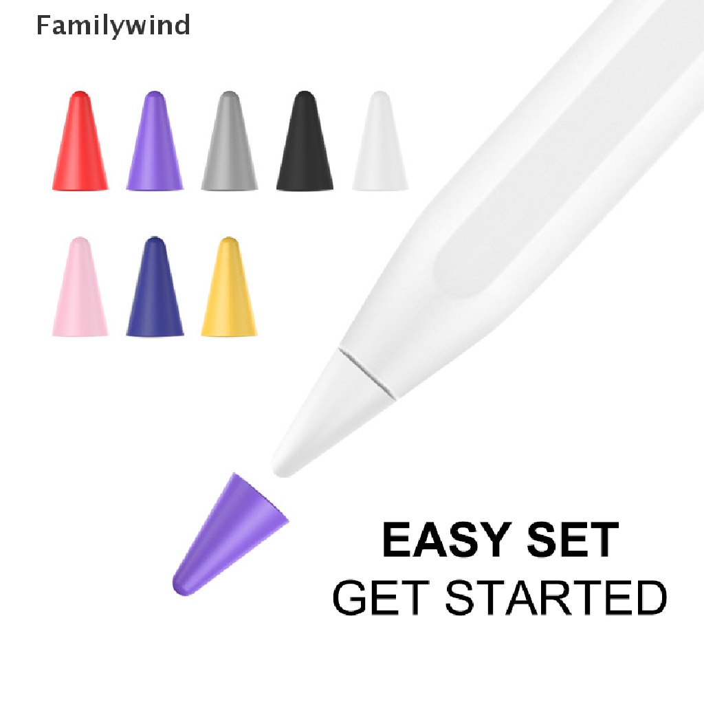 Familywind&gt; ปลอกปากกาสัมผัสหน้าจอ สีสันสดใส สําหรับ Apple Pencil 1 2 10 ชิ้น