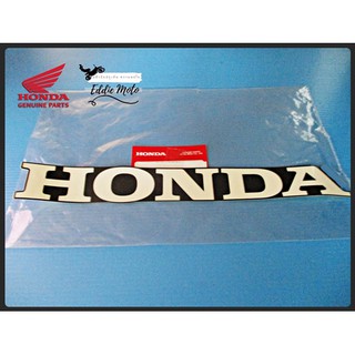 HONDA (280 mm.) STICKER "GENUINE PARTS" "WHITE" &amp; "BLACK"  // สติ๊กเกอร์ Honda แท้ สีขาวบนพื้นดำ ขนาด 280MM