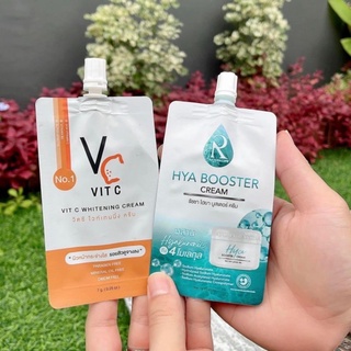 คู่VcreC Vit C am วิตซี กับ BOOSTER  ครีมน้องฉัตรแบบซอง ขนาด7g