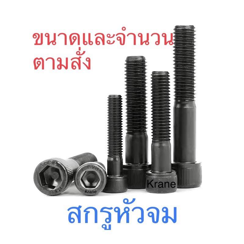 สกรูหัวจม ดำ ขนาดและจำนวน ตามสั่ง