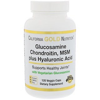 California Gold Nutrition, Glucosamine, Chondroitin, MSM Plus Hyaluronic Acid,120 Veggie Caps