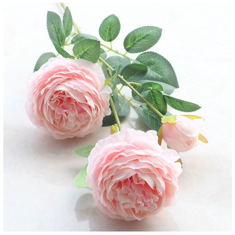 ปลอมประดิษฐ์บัตเตอร์คัพก้านดอกไม้ผ้าไหมเทียมดอกโบตั๋นสําหรับงานแต่งงานตกแต่งปาร์ตี้หน้าแรก