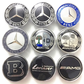 《จัดส่งรวดเร็ว》 ตราสัญลักษณ์โลโก้รถยนต์ ด้านหน้า และด้านหลัง 57 มม. สําหรับ Benz C E S CLS Series 2 ชิ้น