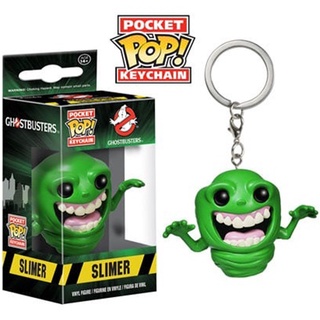 Funko Pocket POP พวงกุญแจภาพยนตร์ Ghostbusters - Slimer Action Figure พวงกุญแจของเล่นโมเดลตุ๊กตา