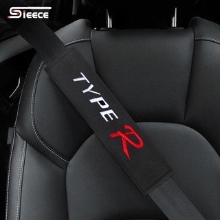 Sieece สำหรับ TYPE-R ที่หุ้มเข็มขัดนิรภัยรถยนต์ ที่หุ้มเข็มขัดนิรภัย ปลอกหุ้มเข็มขัดนิรภัย ฝ้าย ปลอกเข็มขัดนิรภัย ปลอกหุ้มสายเข็มขัดนิรภัย แต่งรถภายในรถยนต์ สำหรับ Honda City Jazz Brio Civic HRV Mobilio Accord CRV BRV Fit Vezel Odyssey