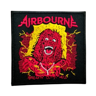 Airbourne ตัวรีดติดเสื้อ อาร์มรีด อาร์มปัก หมวก กระเป๋า แจ๊คเก็ตยีนส์ Hipster Embroidered Iron on Patch  DIY