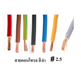 สายไฟเดี่ยวทองแดงแท้ 2.5 sq.mm สายคอนโทรล VSF 1x2.5 SQ.MM ความยาว 10 เมตร ใช้กับไฟ 12V - 220V ได้