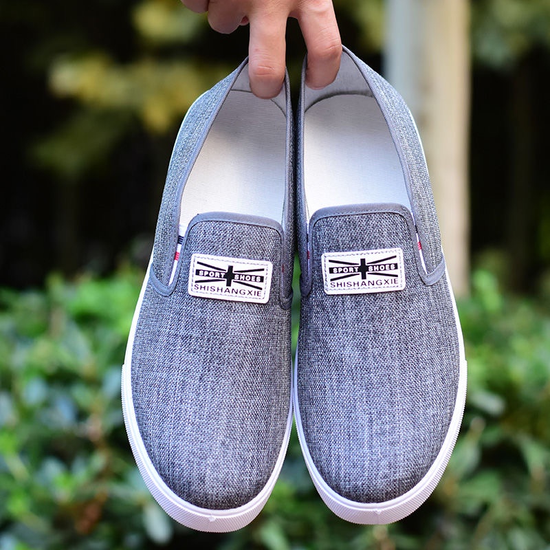 ส่งเร็ว🚚39-44 รองเท้าผู้ชาย ดำ/เทา แฟชั่น สลิปออน นำเข้า ราคาถุก ผู้ชาย ผ้า ไม่มีเชือก B-055 - รูปที่ 6