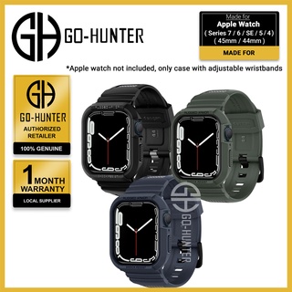Spigen Rugged Armor เคสป้องกัน พร้อมสายรัดข้อมือ สําหรับ Apple Watch Series 7 SE 6 5 4 ( 45 มม. 44 มม. )