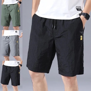 M-5XL กางเกงขาสั้น Mens Quick-drying Breathable Sports Casual Shorts for Men Running Fitness Short Pants with Pockets