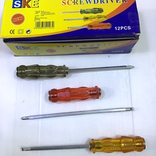 ไขควงสลับตอกได้ 4 นิ้ว ไขควงหัวสลับด้ามสี ตอกได้ New ScrewDriver SKE ราคาถูก ( ราคา ต่อตัว )