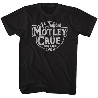 T-shirt  เสื้อยืด พิมพ์ลาย Motley Crue Clic Feelgood Tour สีดํา สําหรับผู้ใหญ่S-5XL