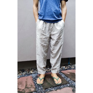 กางเกงลินินทรงขากว้าง ทรงโอเว่อร์ไซส์ (Muji) ใส่สบาย ใส่เย็น