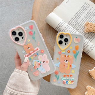 เคสไอโฟน เคสซิลิโคน 11 promax iPhone case for iPhone X XS MAX XR  7+ 8PLUS หมีpersimmonชมพู TPU-S1093 หมีpersimmonเหลือง