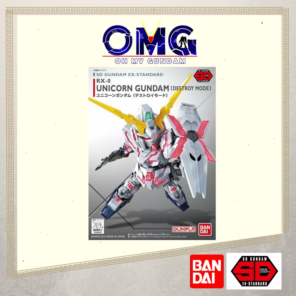 Bandai SD Unicorn (Destroy Mode) RX-0 OMG 65619 57966 RX-O Destroi Mode SDEX SD Gundam Unicorn Destr