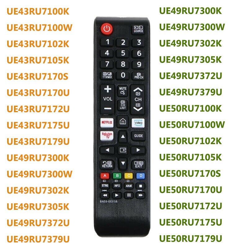 ใหม่ BN59-01315B สําหรับ Samsung TV รีโมทคอนโทรล UE50RU7170U UE50RU7172U UE50RU7175 UE43RU7100K UE43