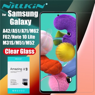 Nillkin ฟิล์มกระจกนิรภัย Samsung Galaxy A42 A71 M31S M51 M52 F62 M62 Note 10 Lite Amazing H + Pro Temple Glass (ไม่เต็มจอ)