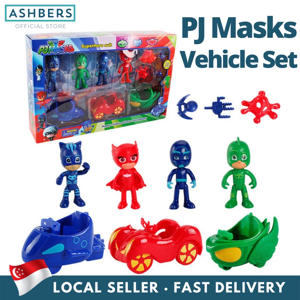 Pj Masks Deluxe Figure & Vehicle Set, ชุดของเล่น Catboy, Gekko, Owlette