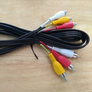 สายสัญญาณ ภาพ และ เสียง RCA 3 - 3 RCA (6หัว สายสีดำ)