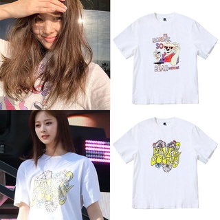 เสื้อยืดแขนสั้นลําลอง ทรงหลวม พิมพ์ลาย Twice Lim Na Yeon Tzuyu Ulzzang พลัสไซซ์ S-3XLS-5XL