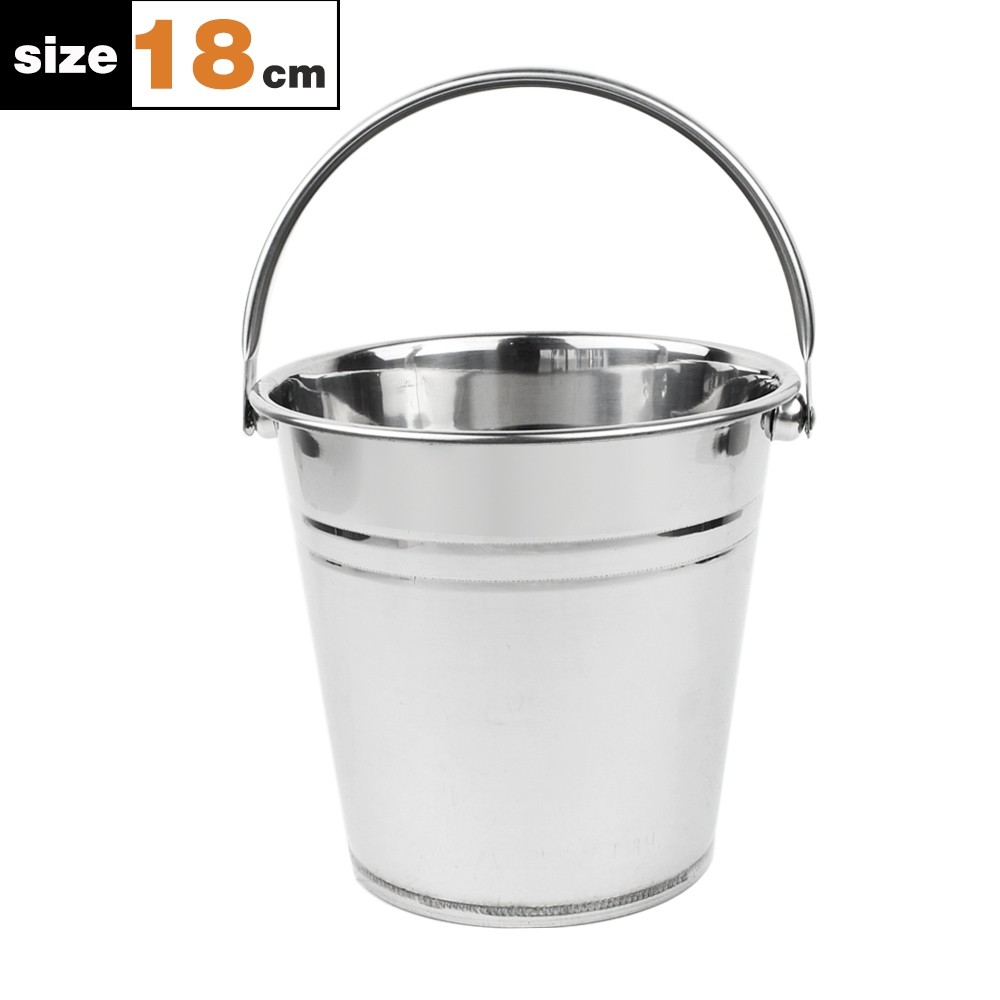 ถังน้ำแข็ง ถังใส่น้ำแข็ง สแตนเลส 18 cm CB-18 รุ่น Ice-Basket-stainless-steel-18cm-00F-june-Beam